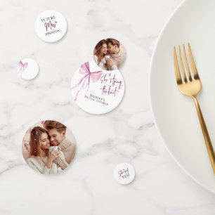 Blush Pink Bow She's Tying the Knot Bridal Shower Confetti