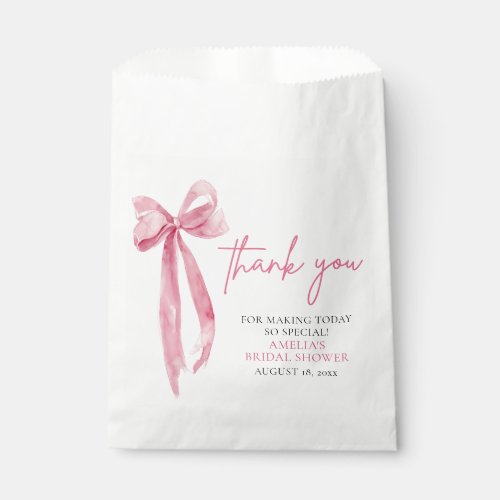 Blush Pink Bow Shes Tying the Knot Bridal Shower Favor Bag