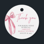 Blush Pink Bow She's Tying the Knot Bridal Shower Favor Tags<br><div class="desc">Enhance your bridal shower favors with our charming blush pink bow "She's Tying the Knot" gift tags. These delightful tags add a touch of elegance to any favor, complementing the theme perfectly. Make your guests feel special with these lovely gift tags, designed to coordinate effortlessly with your bridal shower decor....</div>