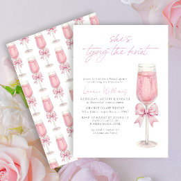 Blush Pink Bow She's Tying the Knot Bridal Shower Invitation