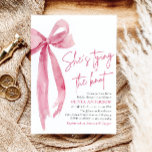 Blush Pink Bow She's Tying the Knot Bridal Shower Invitation<br><div class="desc">Announce the upcoming celebration with elegance and charm using our Blush Pink Bow She's Tying the Knot Bridal Shower Invitation. This invitation exudes sophistication, capturing the essence of a joyous occasion. The blush pink color palette adds a touch of romance, while the delicate bow symbolizes the tying of the knot...</div>