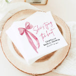 Blush Pink Bow She's Tying the Knot Bridal Shower  Napkins<br><div class="desc">Add a touch of elegance to your bridal shower with our Blush Pink Bow "She's Tying the Knot" Bridal Shower Napkins. These high-quality napkins feature a charming blush pink bow design, perfect for adding a stylish accent to your celebration. Whether you're serving hors d'oeuvres or cake, these napkins are sure...</div>