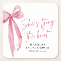 Blush Pink Bow She's Tying the Knot Bridal Shower