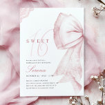 Blush Pink Bow Sweet 16 Birthday Invitation<br><div class="desc">Introducing the Blush Pink Bow Sweet 16 Birthday Invitation
This elegant invitation features a charming blush pink bow and rustic lace ribbon.</div>