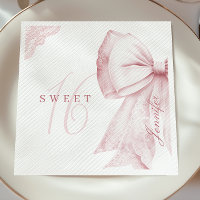 Blush Pink Bow Sweet 16 Birthday