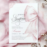 Blush Pink Bow Sweet Sixteen Birthday Invitation<br><div class="desc">Introducing the Blush Pink Bow Sweet Sixteen Birthday Invitation
This elegant invitation features a charming blush pink bow and rustic lace ribbon.</div>