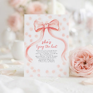 Blush Pink Bow Whimsical Minimalist Bridal Shower Invitation