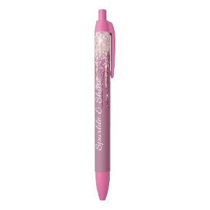 Blush Pink Boysenberry Glitter Ice Cream Drips Pen
