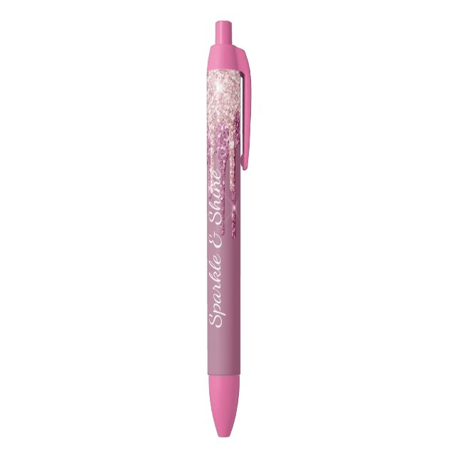 Blush Pink Boysenberry Glitter Ice Cream Drips Pen (Bottom (Vertical))