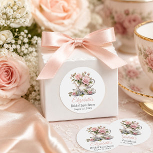 Blush Pink Bridal Luncheon Favor Sticker