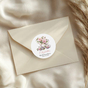 Blush Pink Bridal Luncheon Favor Sticker