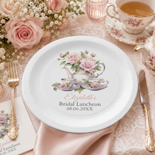 Blush Pink Bridal Luncheon Tea Party Plates