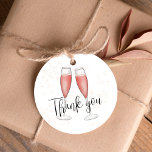 Blush Pink Bridal Shower Brunch and Bubbly  Favor Tags<br><div class="desc">This design features a champagne watercolor thank you pink gift favor tag, perfect for bridal shower brunch and bubbly, an elegant simple calligraphy template, boho blush bridal shower favor, simple minimalist thank you script, elegant calligraphy script typography, great for bridal shower party favor packaging, great for a bridal shower party...</div>