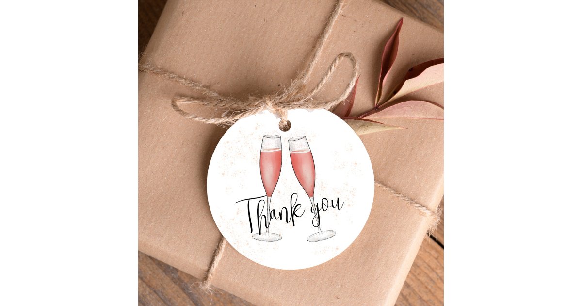 Blush Pink Bridal Shower Brunch and Bubbly Favor Tags | Zazzle