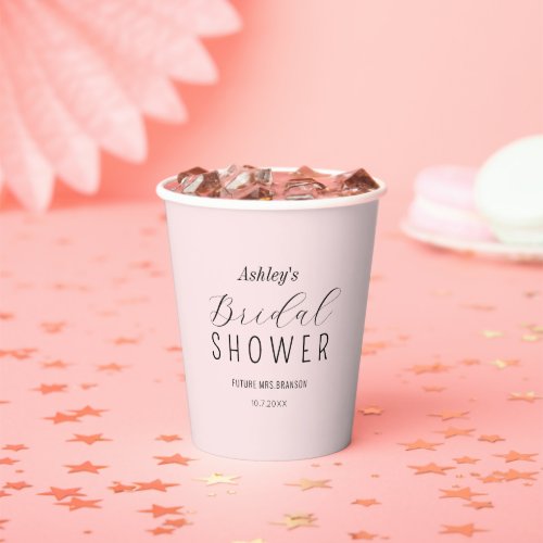 Blush Pink Bridal Shower Brunch  Paper Cups