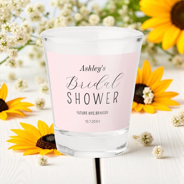 Blush Pink Bridal Shower Brunch Shot glass (Creator Uploaded)