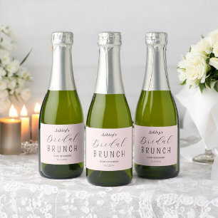 Blush Pink Bridal Shower Brunch Sparkling Wine Label