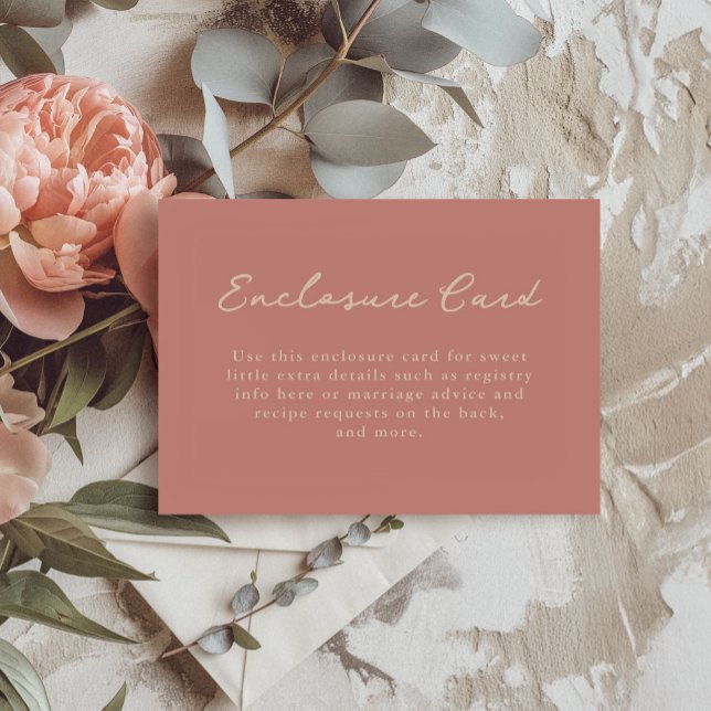 Blush Pink Bridal Shower Enclosure Card (Blush pink enclosure card from the Gilded Garden bridal shower suite.)