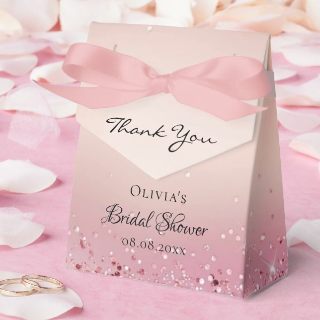 Blush Pink Bridal Shower Favor Box (Wedding)