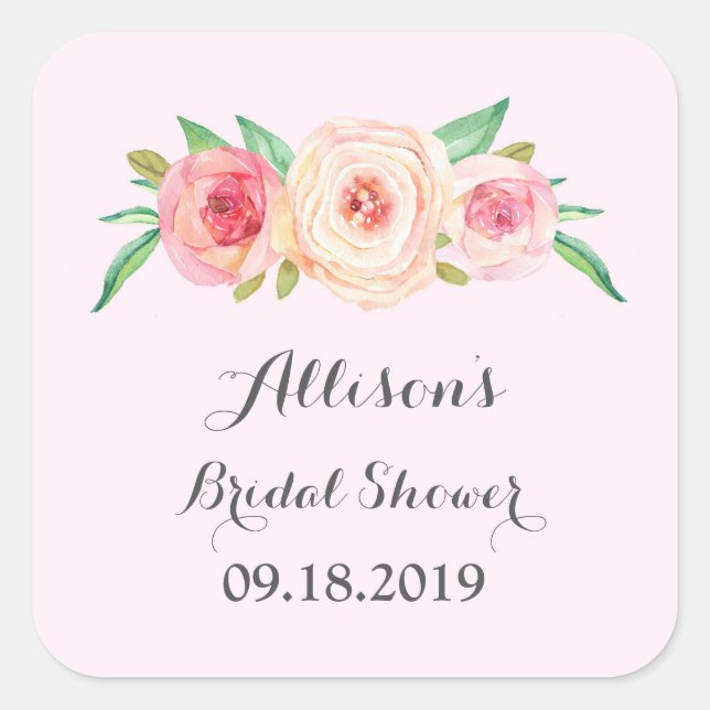 Blush Pink Bridal Shower Favor Tag (Front)