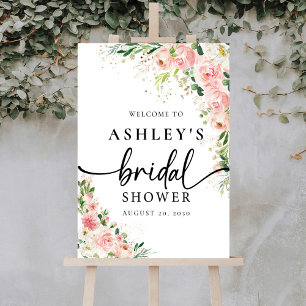Blush Pink Bridal Shower Foam Boards, Welcome Sign