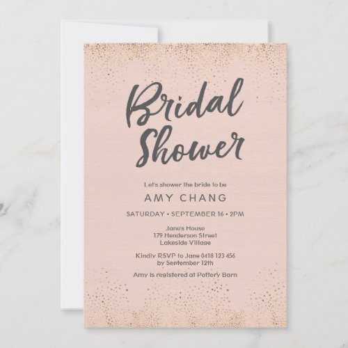 Blush Pink Bridal Shower Invitation