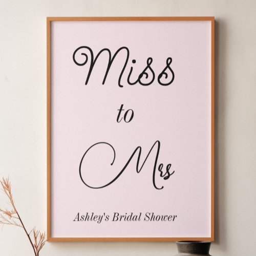 Blush Pink Bridal Shower Miss to Mrs  Poster