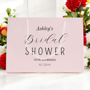 Blush Pink Bridal Shower Party Large Gift Bag