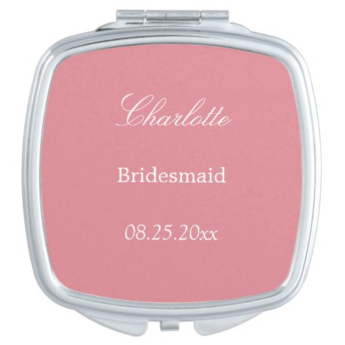 Blush Pink Bridesmaid Favor Compact Mirror