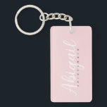 Blush Pink Bridesmaid Script Name Bridal Party Keychain<br><div class="desc">Blush Pink Bridesmaid Script Name Bridal Party Keychain</div>