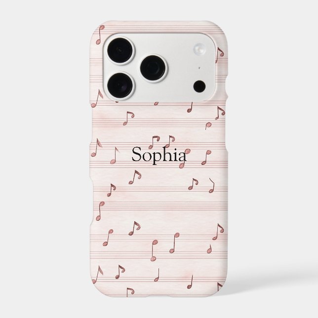 Blush Pink Brown Music Notes   Case-Mate iPhone Case (Back)