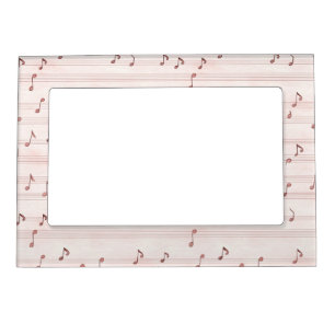 Blush Pink Brown Music Notes Magnetic Frame