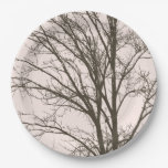 Blush Pink Brown Tree Branches Paper Plates