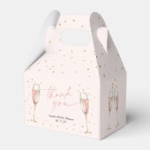 Blush pink Brunch and bubbly chic bridal shower  Favor Boxes (Back Side)