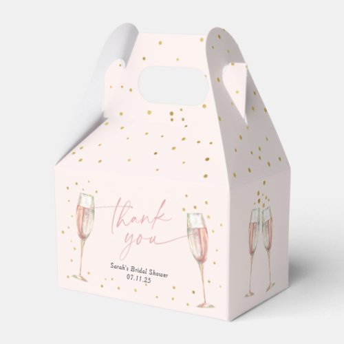 Blush pink Brunch and bubbly chic bridal shower  Favor Boxes