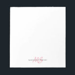 Blush Pink Brush Script Monogram Modern Trendy Notepad<br><div class="desc">Blush Pink Brush Script Monogram Modern Trendy Notepad</div>