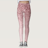 Glitter Silver Small Hearts Pink Rose Gold Glass Leggings