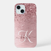 Monogrammed Phone Case (Clear) - Sprinkled With Pink