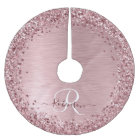 Blush Pink Brushed Metal Glitter Monogram Name