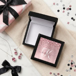 Blush Pink Brushed Metal Glitter Monogram Name Gift Box<br><div class="desc">Easily personalize this trendy chic gift box design featuring pretty blush pink sparkling glitter on a blush pink brushed metallic background.</div>