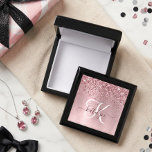 Blush Pink Brushed Metal Glitter Monogram Name Gift Box<br><div class="desc">Easily personalize this trendy chic gift box design featuring pretty blush pink sparkling glitter on a blush pink brushed metallic background.</div>