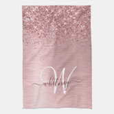 Luxury Kitchen Towels - Pink Rose & Chains Towel | Zazzle