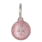 Blush Pink Brushed Metal Glitter Monogram Name