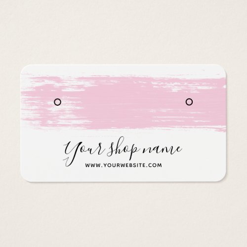 Blush pink brushstroke stud earring display cards