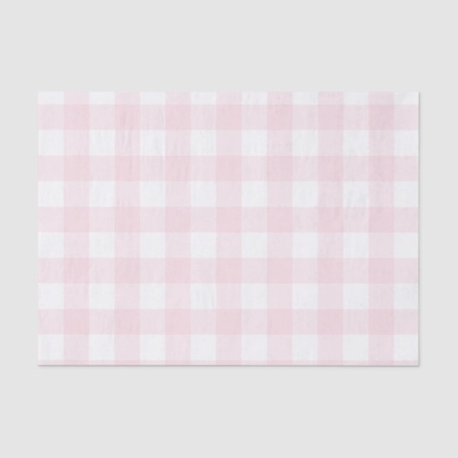 Blush Pink Buffalo Check Pattern Tissue Paper (Front)