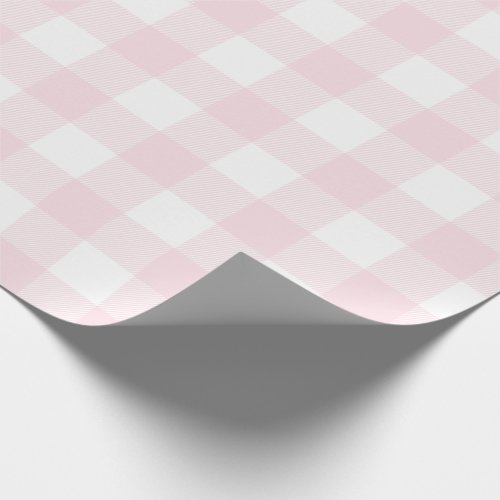 Blush Pink Buffalo Check Pattern Wrapping Paper