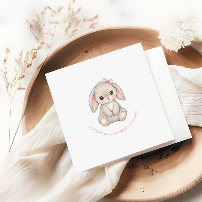 Blush Pink Bunny Girl Baby Shower Paper Napkins (Creator Uploaded)