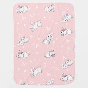 Blush Pink Bunny Printed Baby Blanket