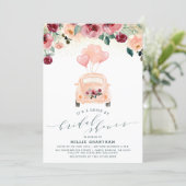 Blush Pink & Burgundy Drive By Bridal Shower Invitation (Standing Front)