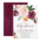 Blush pink burgundy fall floral girl baby shower